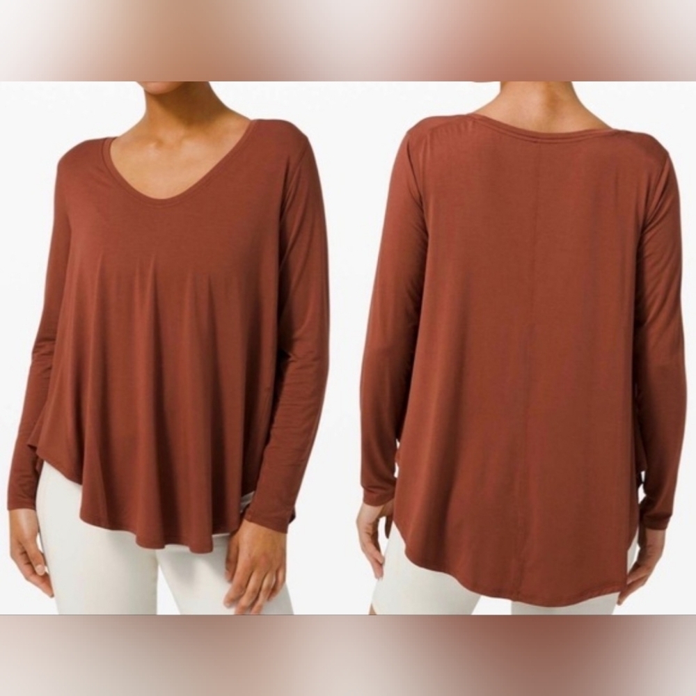 Lululemon Up For Down Time Long Skeeve Pullover Top Size 10.